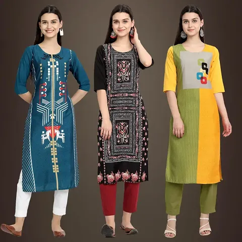 Stylish Fancy Crepe Kurtis Pack Of 3