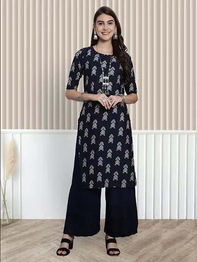 Stylish Crepe Printed A-Line Kurti