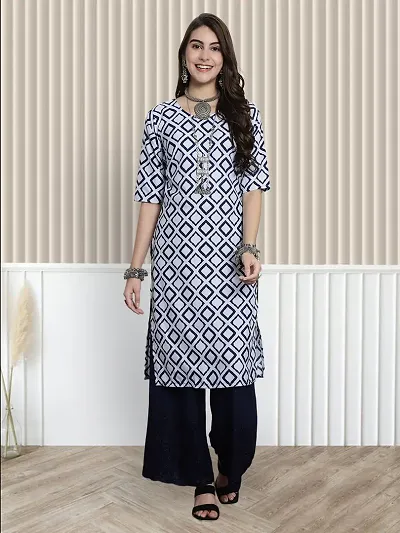 Stylish Multicoloured Straight Crepe Printed Kurta