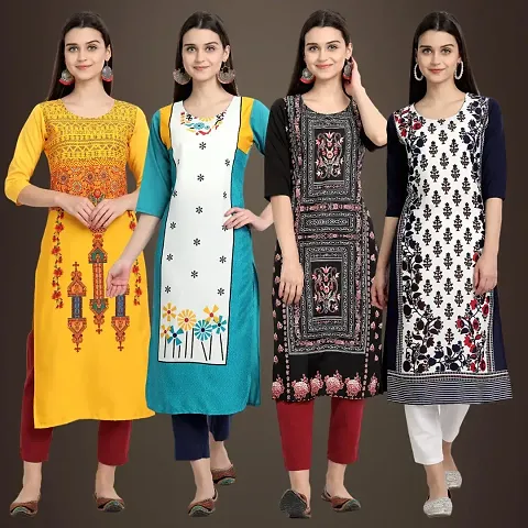 Stylish Fancy Crepe Kurtis Pack Of 4