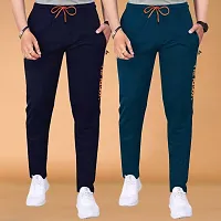 Elegant Multicoloured Cotton Regular Track Pants For Men Pack Of 2-thumb1