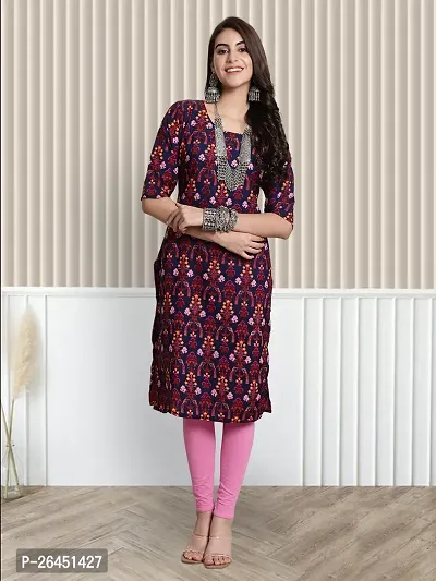 Stylish Multicoloured Crepe Printed A-Line Kurta For Women Combo Of 3-thumb4