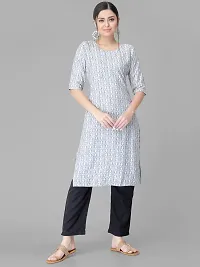 Stylish Blue Crepe Printed A-Line Kurta Bottom Set-thumb4