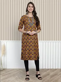 Trendy Multicoloured Printed Crepe Straight Kurta For Women-thumb1