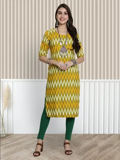 Stylish Multicoloured Straight American Crepe Printed Kurta