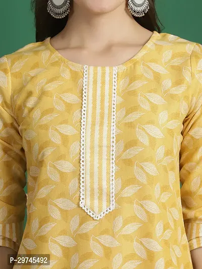 Stylish Golden Cotton Printed Kurta Bottom and Dupatta Set For Women-thumb4