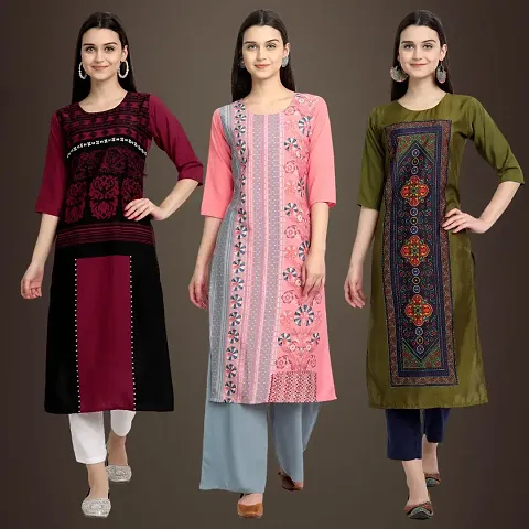 Fancy Crepe Kurtis for Women Pack Of 3