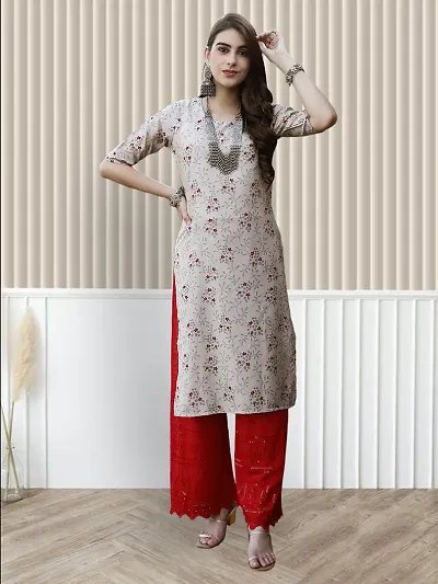 Stylish American Crepe Printed Straight Kurta