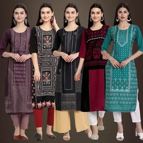 Fancy Crepe Kurtis Pack Of 5