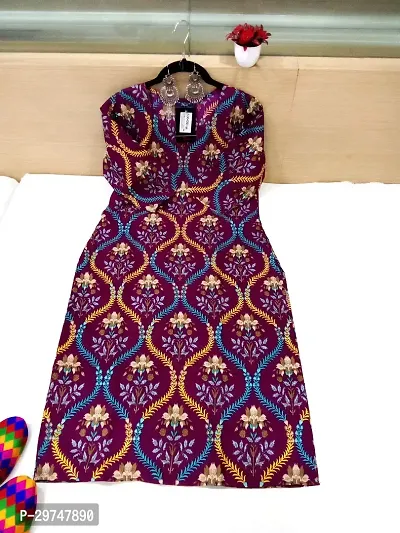 Stylish Purple Crepe Kurta For Women