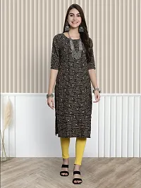 Trendy Black Printed Crepe Straight Kurta For Women-thumb1