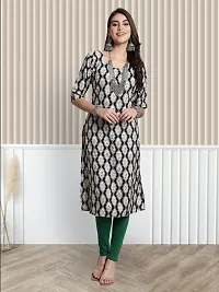 Stylish Multicoloured Crepe Printed A-Line Kurta For Women Combo Of 3-thumb1