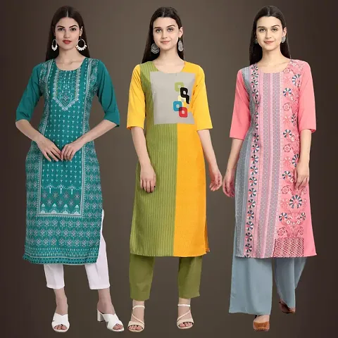 Stylish Fancy Crepe Kurtis Pack Of 3