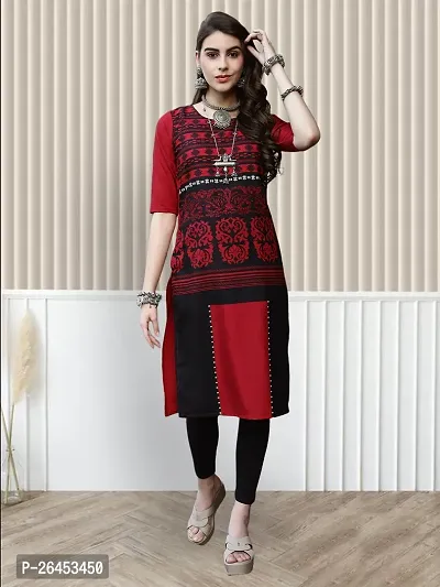 Stylish Multicoloured Crepe Printed Stitched Kurti For Women, Pack Of 3-thumb2