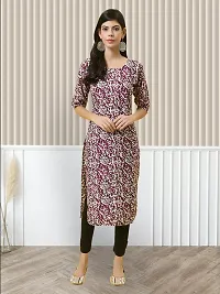 Stylish Multicoloured Crepe Printed A-Line Kurta For Women Combo Of 3-thumb3