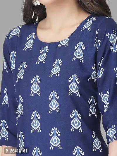 Stylish Crepe Blue Printed A-Line Kurta Bottom Set For Women-thumb4