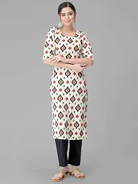 Stylish Beige Crepe Printed A-Line Kurta Bottom Set-thumb1