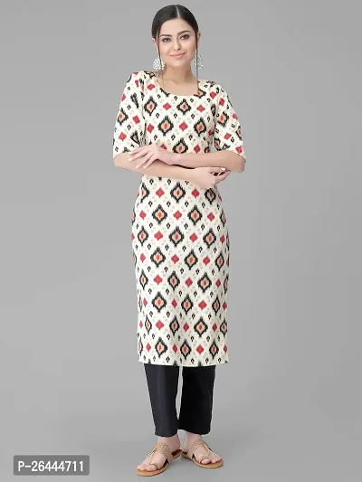 Stylish Beige Crepe Printed A-Line Kurta Bottom Set-thumb2