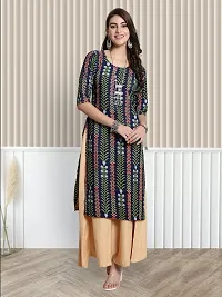 Stylish Multicoloured Crepe Printed A-Line Kurta For Women Combo Of 3-thumb3