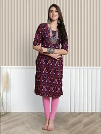 Stylish Multicoloured Crepe Printed A-Line Kurta For Women Combo Of 3-thumb1