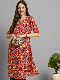 Stylish Crepe Orange Printed A-Line Kurta Bottom Set For Women-thumb3