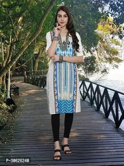 Elegant Multicoloured Crepe Printed Straight Kurta For Women