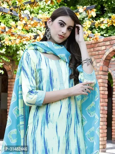 Fancy Cotton Blend Kurta Bottom And Dupatta Set For Women-thumb4