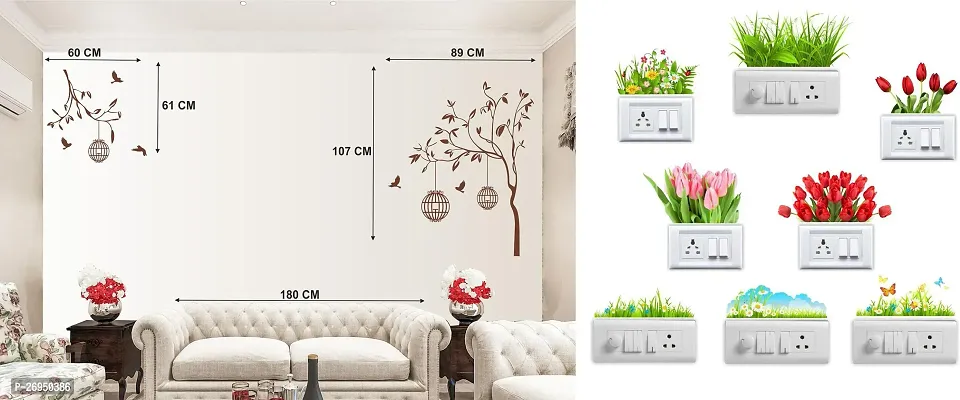 Designer Multicoloured Vinyl Wall Stickers Pack Of 2