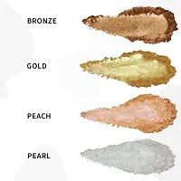 PRIVIU Power Shimmer Metallic Eye Makeup Loose Glitter Eyeshadow Powder (Talc Free), Pack of 4 Colors, Spicy Nudes-thumb4