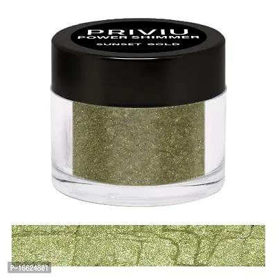 PRIVIU Power Shimmer Metallic Eye Makeup Loose Glitter Eyeshadow Powder (Talc Free), Sunset Gold 19, 3g