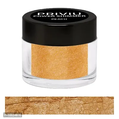 PRIVIU Power Shimmer Metallic Eye Makeup Loose Glitter Eyeshadow Powder (Talc Free) Peach 0, 3g