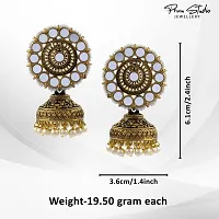 PRIVIU brings you a stunning jewelry piece with traditional Indian design - Black Meenakari Chandbali Earrings for Women with Mirror Work-thumb2