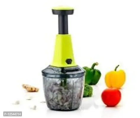 Trendy Plastics Manual Push Chopper For Vegetables  Fruits, Hand Press Chopper With Lock  Unlock System Mini Food Processors  Choppers-thumb0