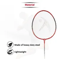 Hipkoo Sports High Quality Aluminum Badminton Complete Racquets Set | 2 Rackets with Cover and 3 Shuttles (Red, Set of 2)-thumb3