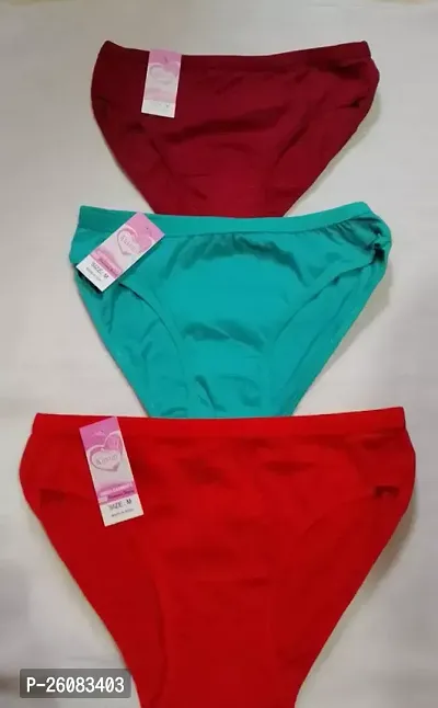 Stylish Hosiery Solid Panties For Women- Pack Of 3