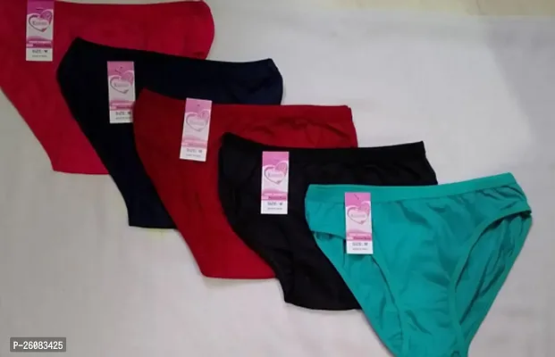 Stylish Cotton Solid Panties For Women- Pack Of 5