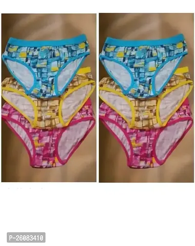 Stylish Cotton Blend Printed Panties For Women- Pack Of 6