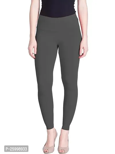 Fabulous Grey Cotton Solid Leggings For Women-thumb0