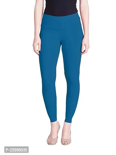 Fabulous Blue Cotton Solid Leggings For Women-thumb0