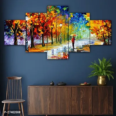 The Party Food Set of Five Nture Scenery Framed Wall Painting for Home Decoration , Paintings for Living room , Bedroom , Big Size 3D Scenery  ( 75 X 43 CM)-thumb3