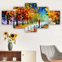 The Party Food Set of Five Nture Scenery Framed Wall Painting for Home Decoration , Paintings for Living room , Bedroom , Big Size 3D Scenery  ( 75 X 43 CM)-thumb4