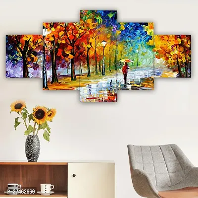 The Party Food Set of Five Nture Scenery Framed Wall Painting for Home Decoration , Paintings for Living room , Bedroom , Big Size 3D Scenery  ( 75 X 43 CM)-thumb5