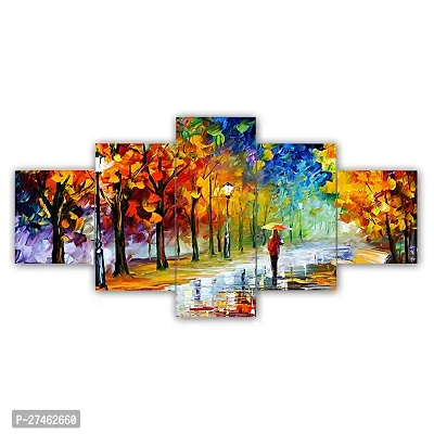 The Party Food Set of Five Nture Scenery Framed Wall Painting for Home Decoration , Paintings for Living room , Bedroom , Big Size 3D Scenery  ( 75 X 43 CM)-thumb0