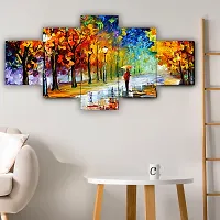 The Party Food Set of Five Nture Scenery Framed Wall Painting for Home Decoration , Paintings for Living room , Bedroom , Big Size 3D Scenery  ( 75 X 43 CM)-thumb3