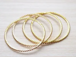 Pretty Ponytails Premium Ethnic Silver and Diamond Stone Slim Bangles for Women for Weddings Festivals-thumb3