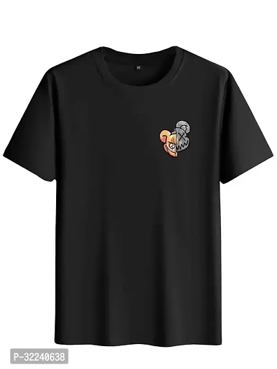 Reliable Black Cotton Printed T-Shirt For Men-thumb0