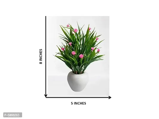 Artificial Potted Wild Grass With Pink Mini Flowers-thumb3