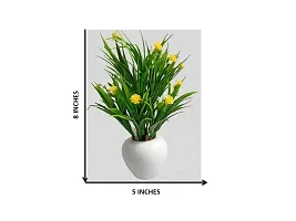 Artificial Potted Wild Grass With Yellow Mini Flowers-thumb1