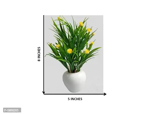 Artificial Potted Wild Grass With Yellow Mini Flowers-thumb2