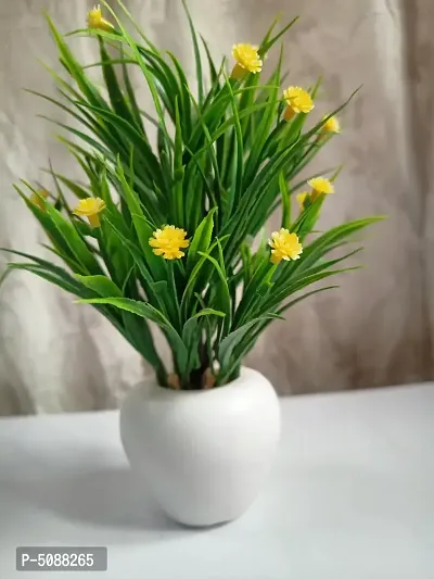 Artificial Potted Wild Grass With Yellow Mini Flowers-thumb3